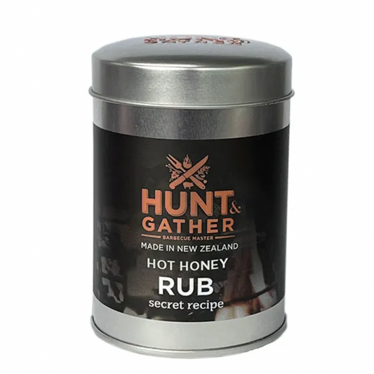 Hunt & Gather hot honey rub container on a white background