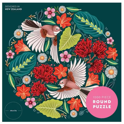 Catherine Marion | Chirpy Fantails 1000 pc Round Jigsaw
