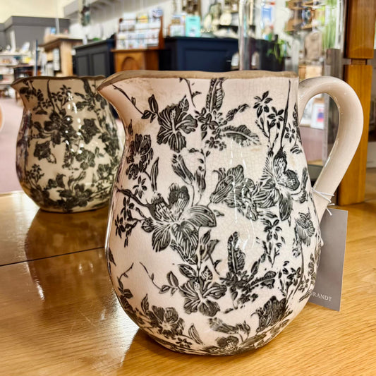 Black Floral Jug