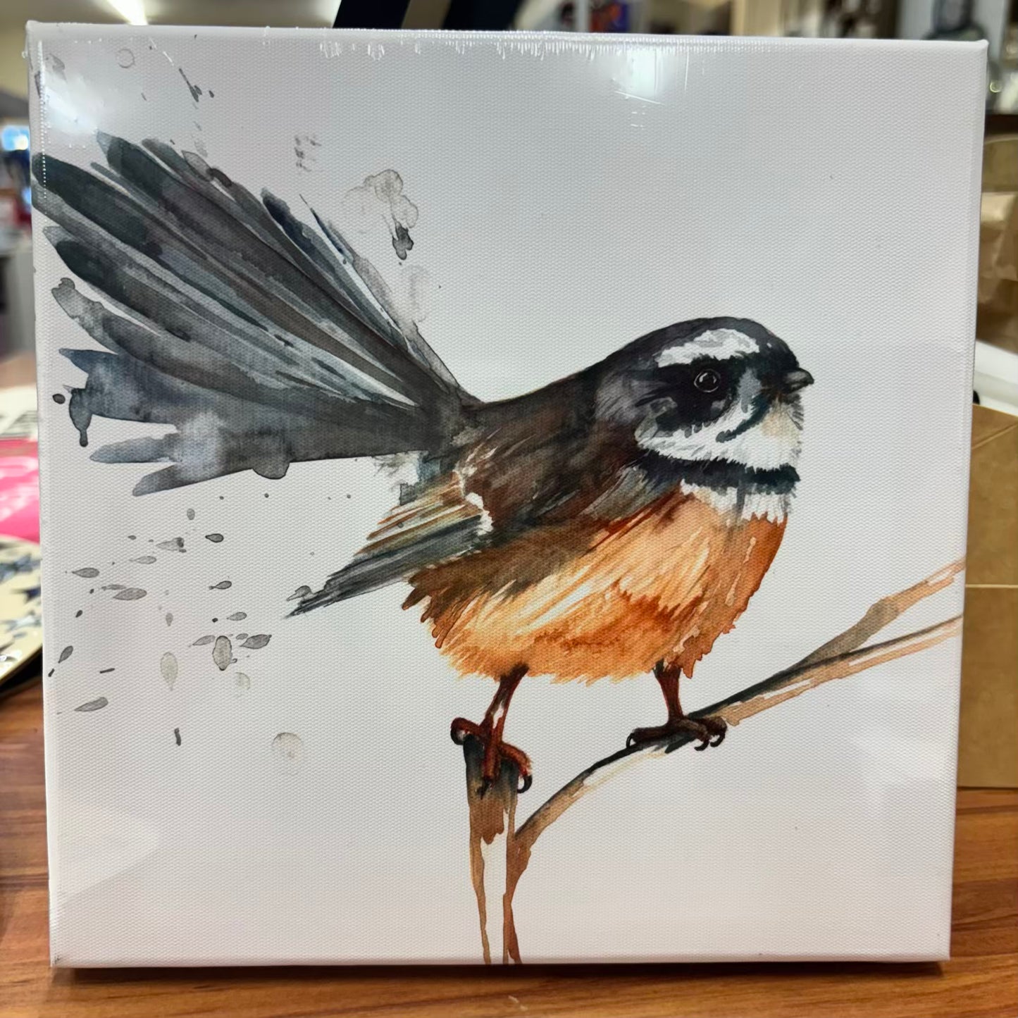 Meg Hawkins | Piwakawaka Watercolour Canvas