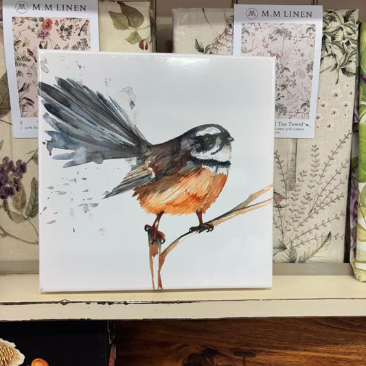Meg Hawkins | Piwakawaka Watercolour Canvas