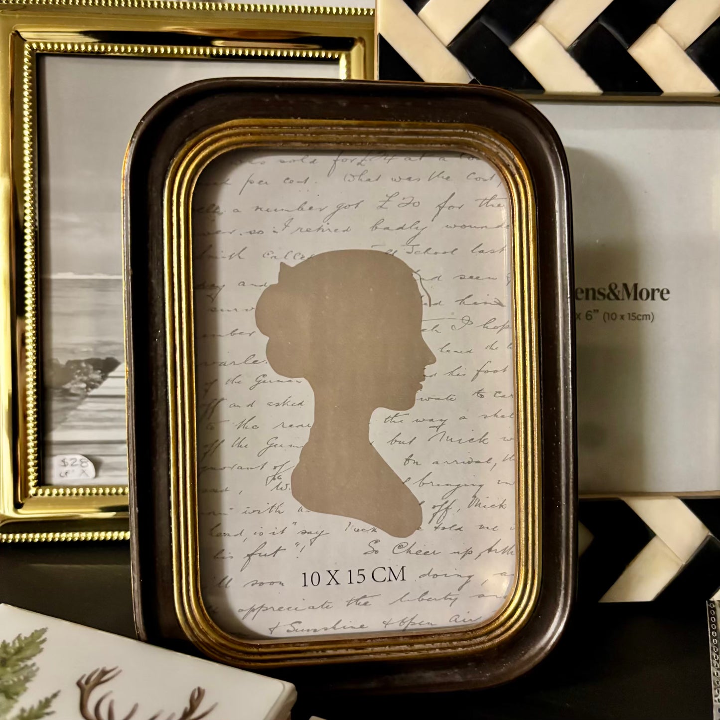 Deep Brown & Gold Photo Frame - 10 x 15 cm