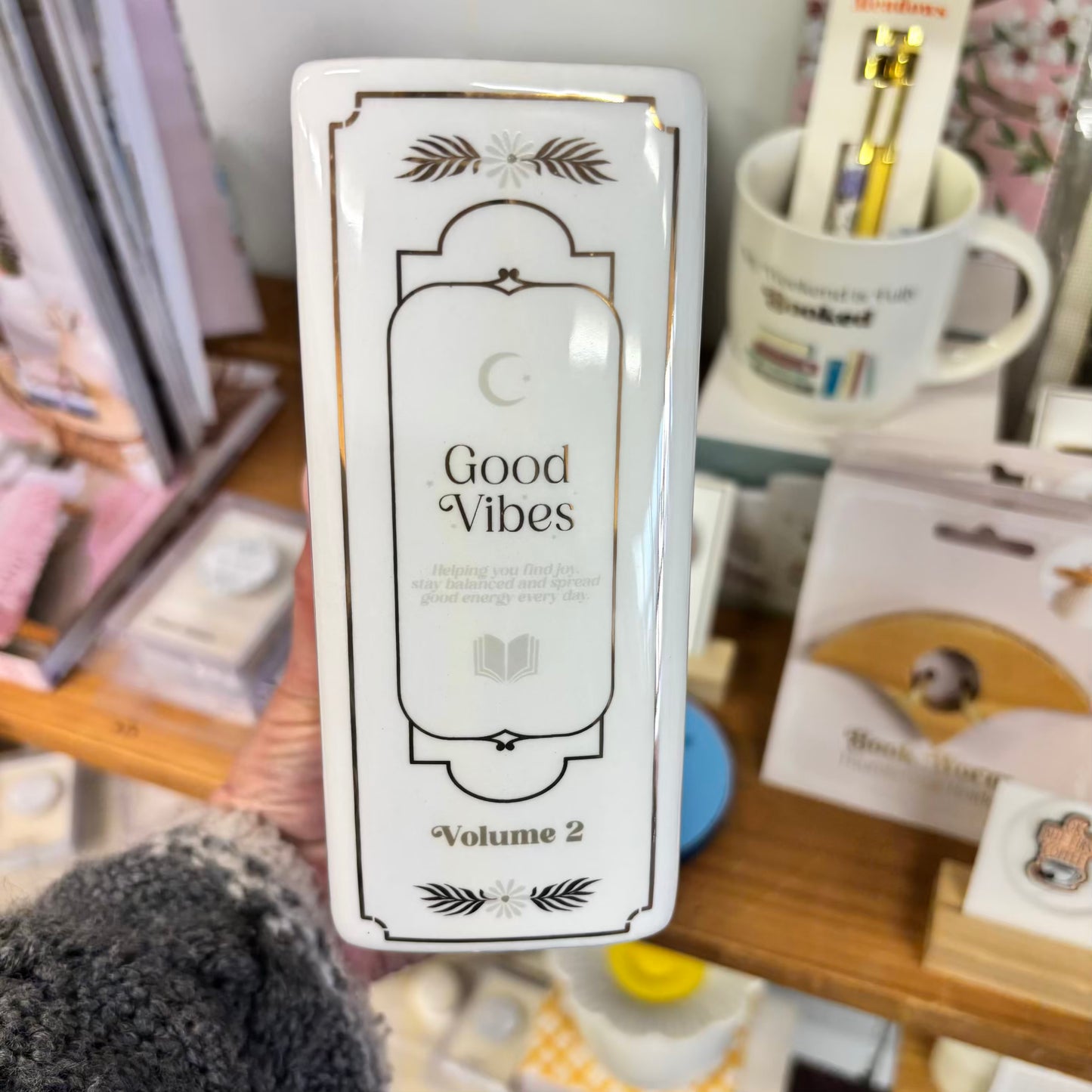 White Book Shaped Vase