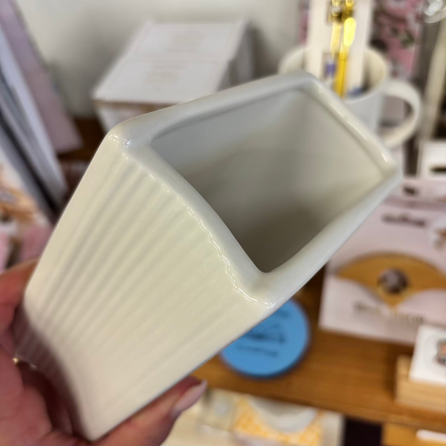 White Book Shaped Vase