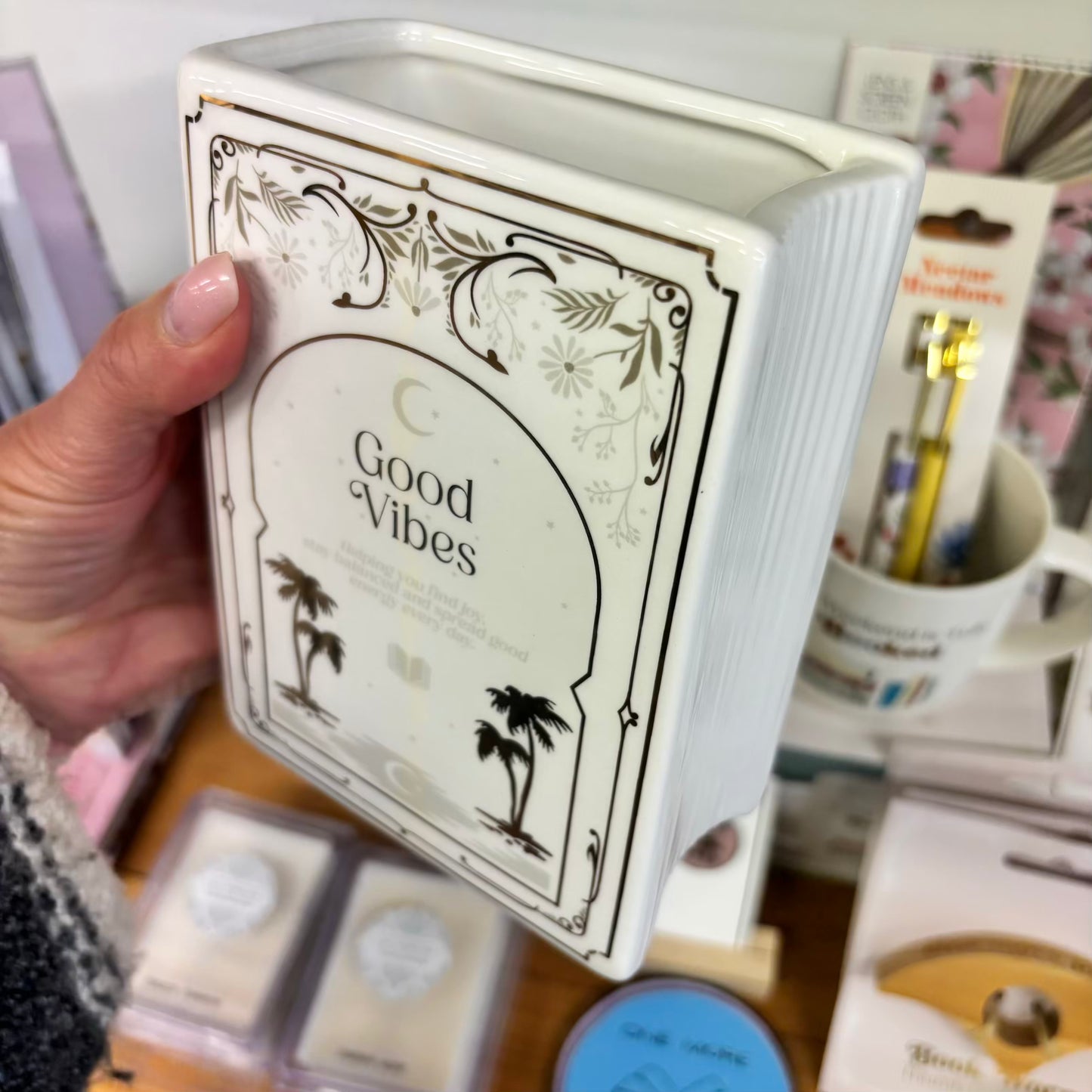 White Book Shaped Vase