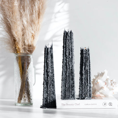 Living Light Candles | Sandalwood - Black - Icicle Candles