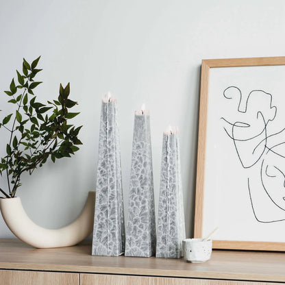 Living Light Candles | Black Iris - Grey - Icicle Candles