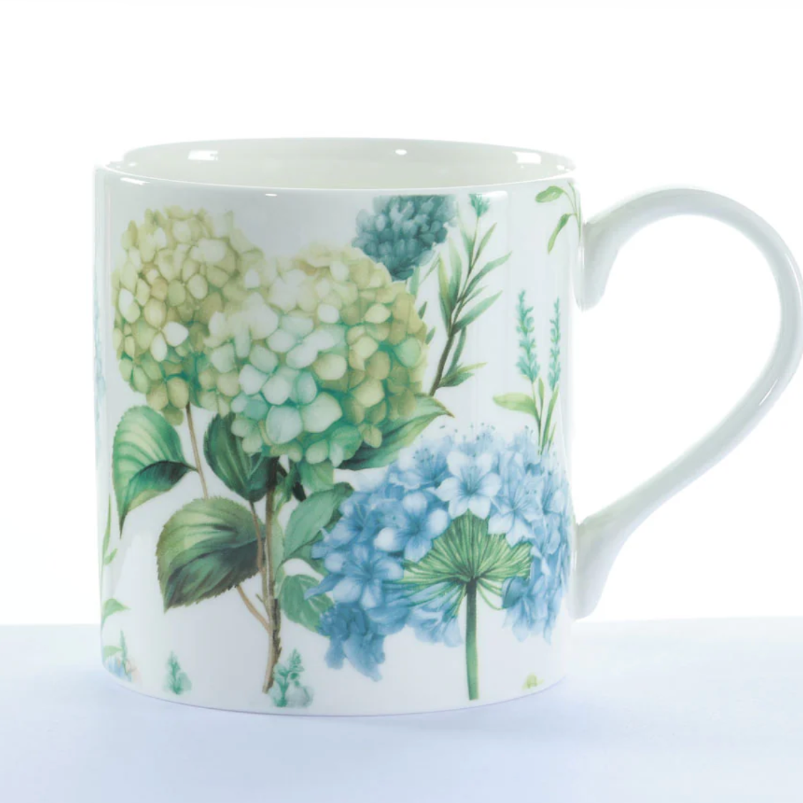 Mug with floral design on a white background