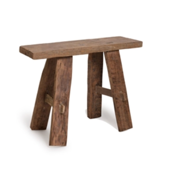 Wooden bench with a rustic design on a white background
