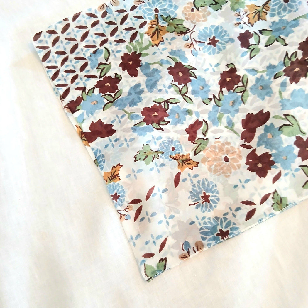 Floral patterned fabric on a light background