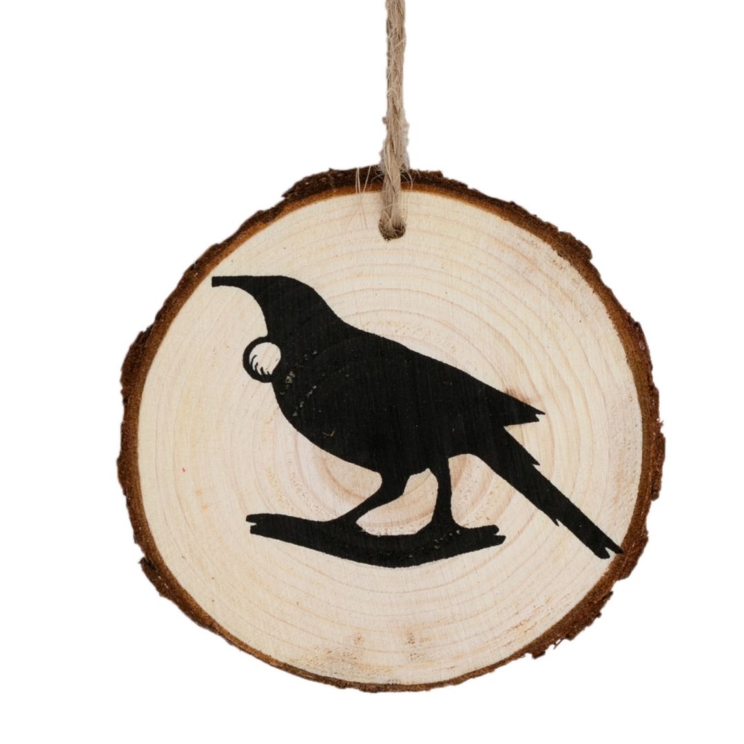 Hanging Wooden NZ Bird Decoration Tree Slice