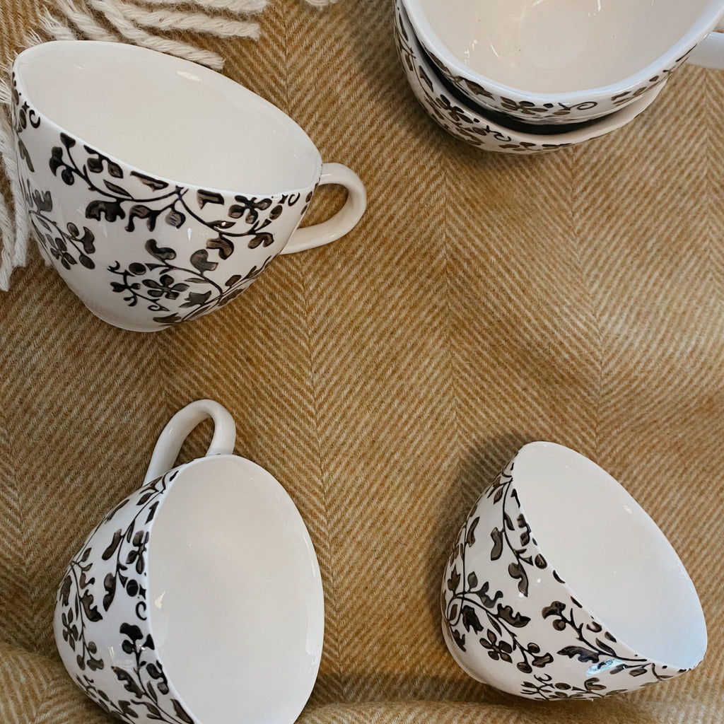 Hand Painted Florentine Noir Cups-The Quirky Magpie